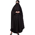 Free size jilbab with nose piece- Black